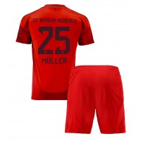 Stroje piłkarskie Bayern Munich Thomas Muller #25 Koszulka Podstawowej dla dzieci 2024-25 Krótki Rękaw (+ szorty)